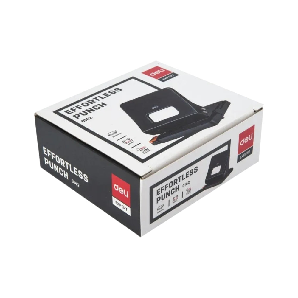 Deli E0143 Effortless 2-Hole Metal Punch – 45 Sheets, Black