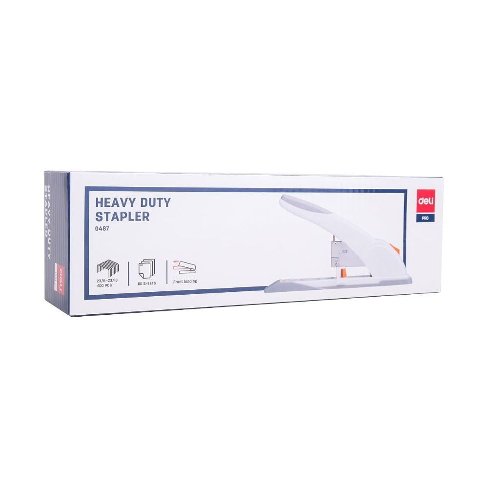 Deli E0487 Heavy Duty Stapler – 80 Sheets, White