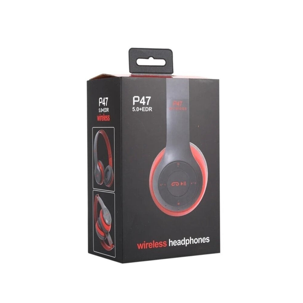 P47 Foldable Wireless Bluetooth Headphones with 3.5mm Jack – Multiple Colors