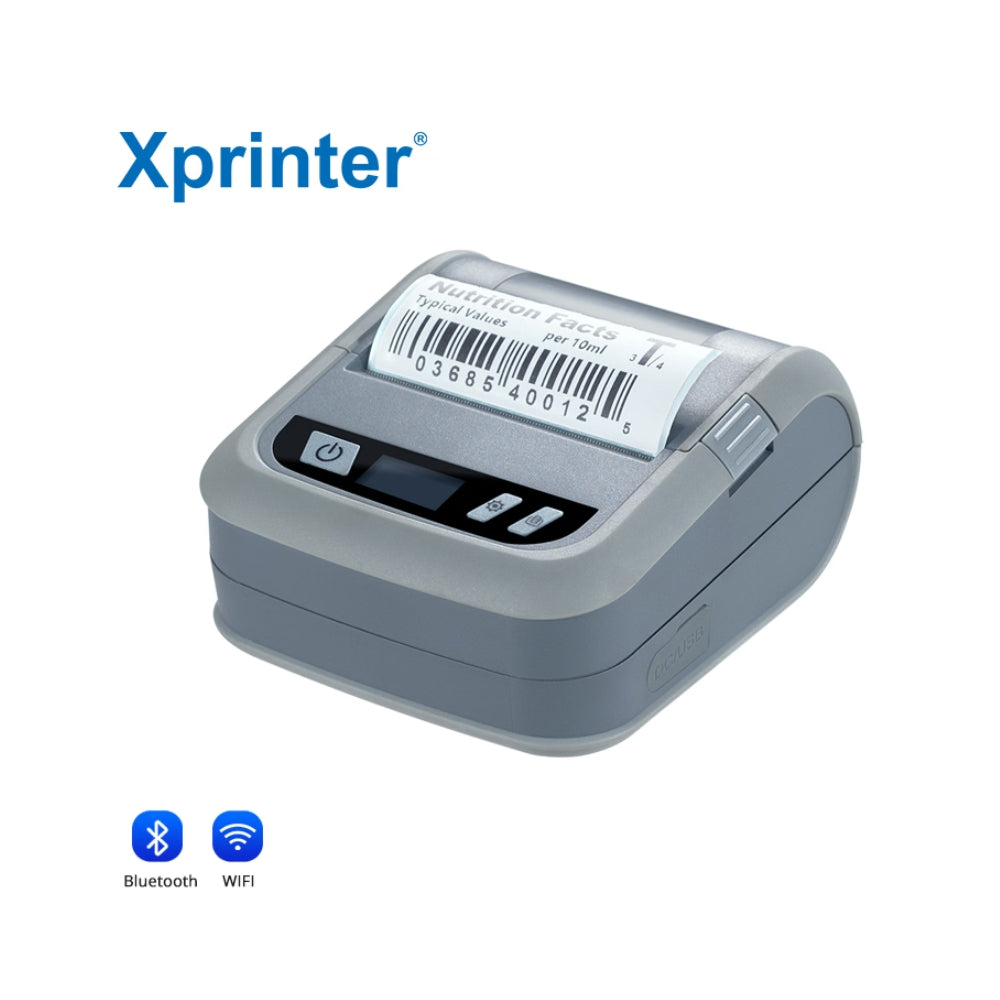 طابعة الإيصالات والملصقات المحمولة الصغيرة Xprinter XP-P323B مقاس 80 مم – 203 نقطة في البوصة، تدعم USB وبلوتوث