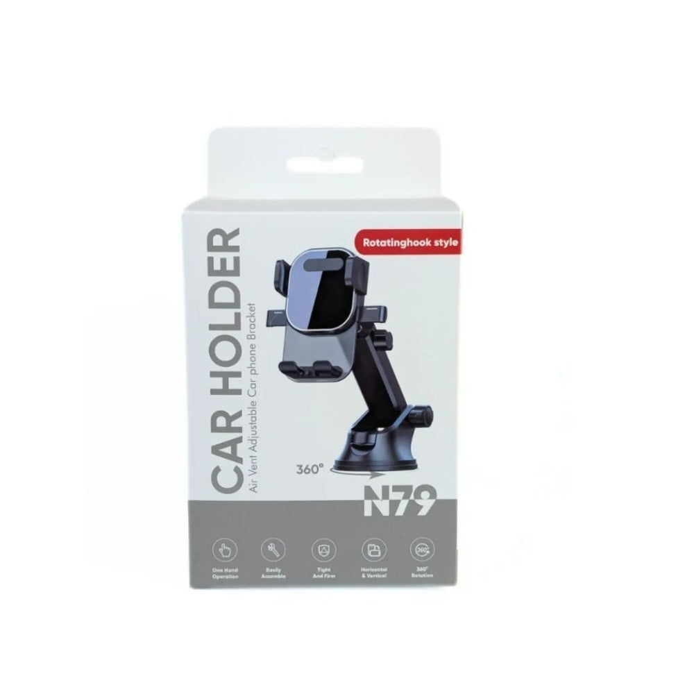 N79 Car Mobile Holder – 360° Rotating Adjustable Dashboard Phone Mount