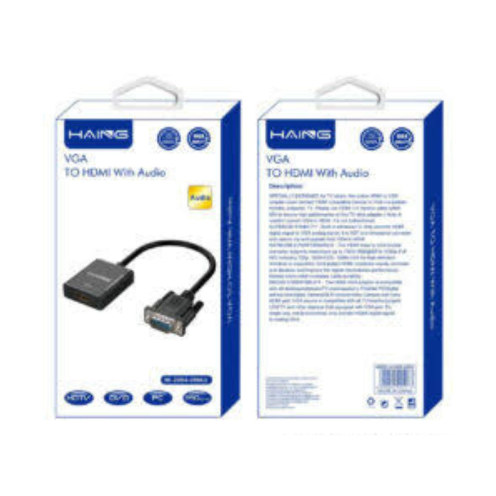 HAING HI-2004-VHAU VGA to HDMI Adapter with Audio – High Quality