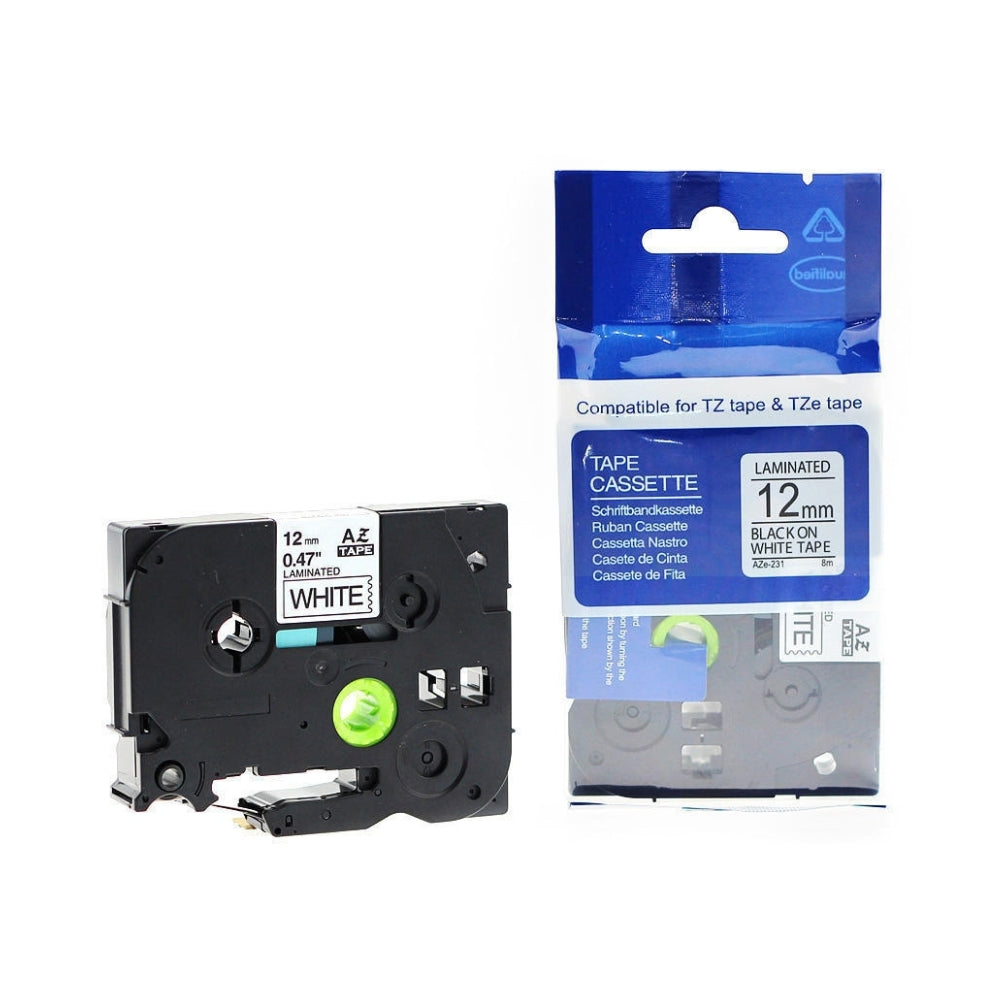 Brother TZe-231 Compatible Label Tape 12mm – Black on White