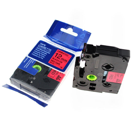 Brother TZe-435 Compatible Label Tape 12mm - White on Red