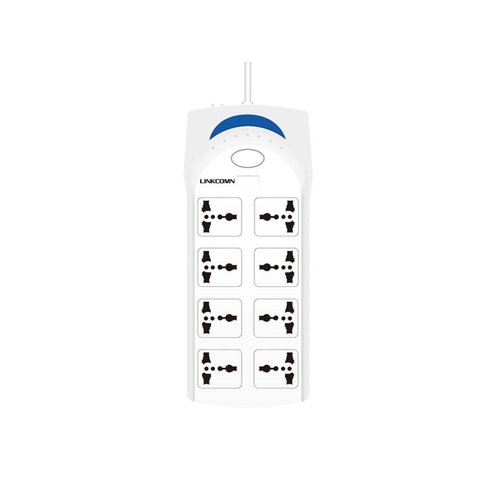 LINKCOMN LC-PS801 Power Strip – 8 Universal Sockets, 3-Meter Cable, EU Plug