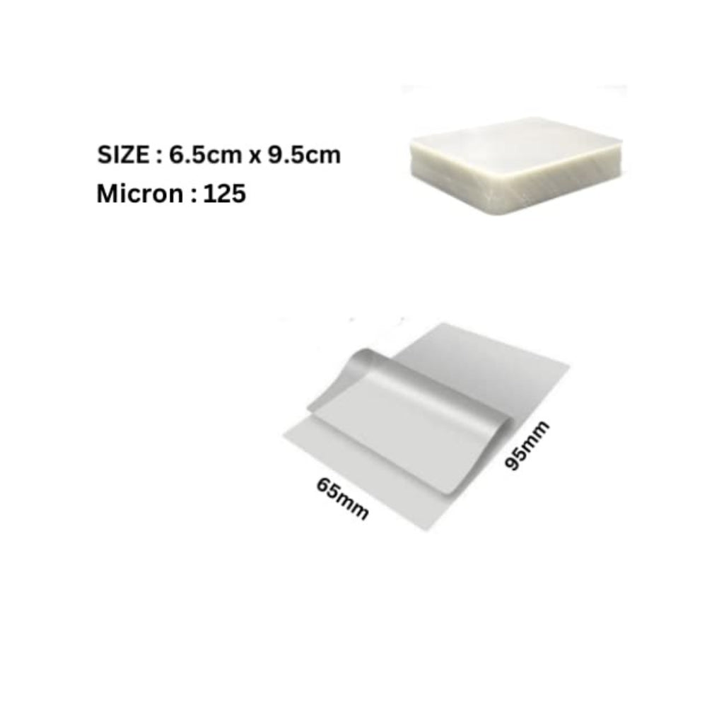 Bright Office Laminating Pouch Film – 65 × 95 mm, Pack of 100