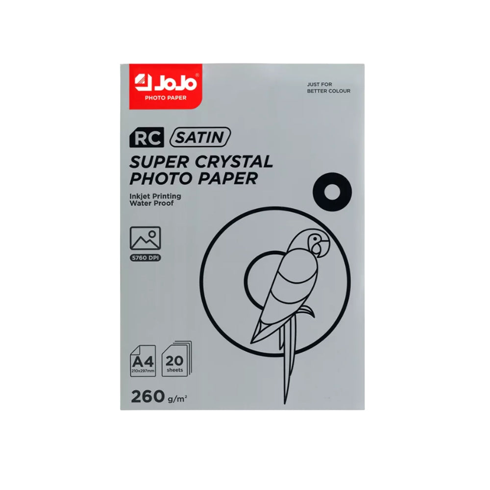 JOJO Super Crystal RC Satin Photo Paper – A4, 260gsm, Waterproof