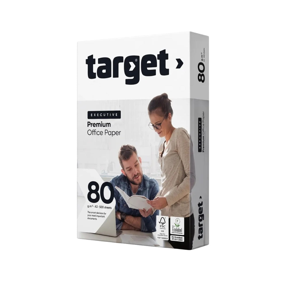 Target Executive Copy Paper – A3, 80gsm, A+ Class, CIE 172 Whiteness, 500 Sheets