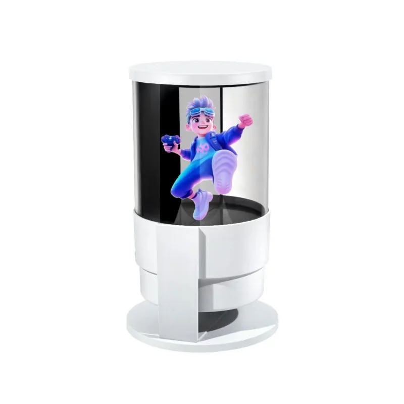 360° Cylindrical 5D Holographic Projection Fan – LED Advertising Display with Wi-Fi & Bluetooth Control