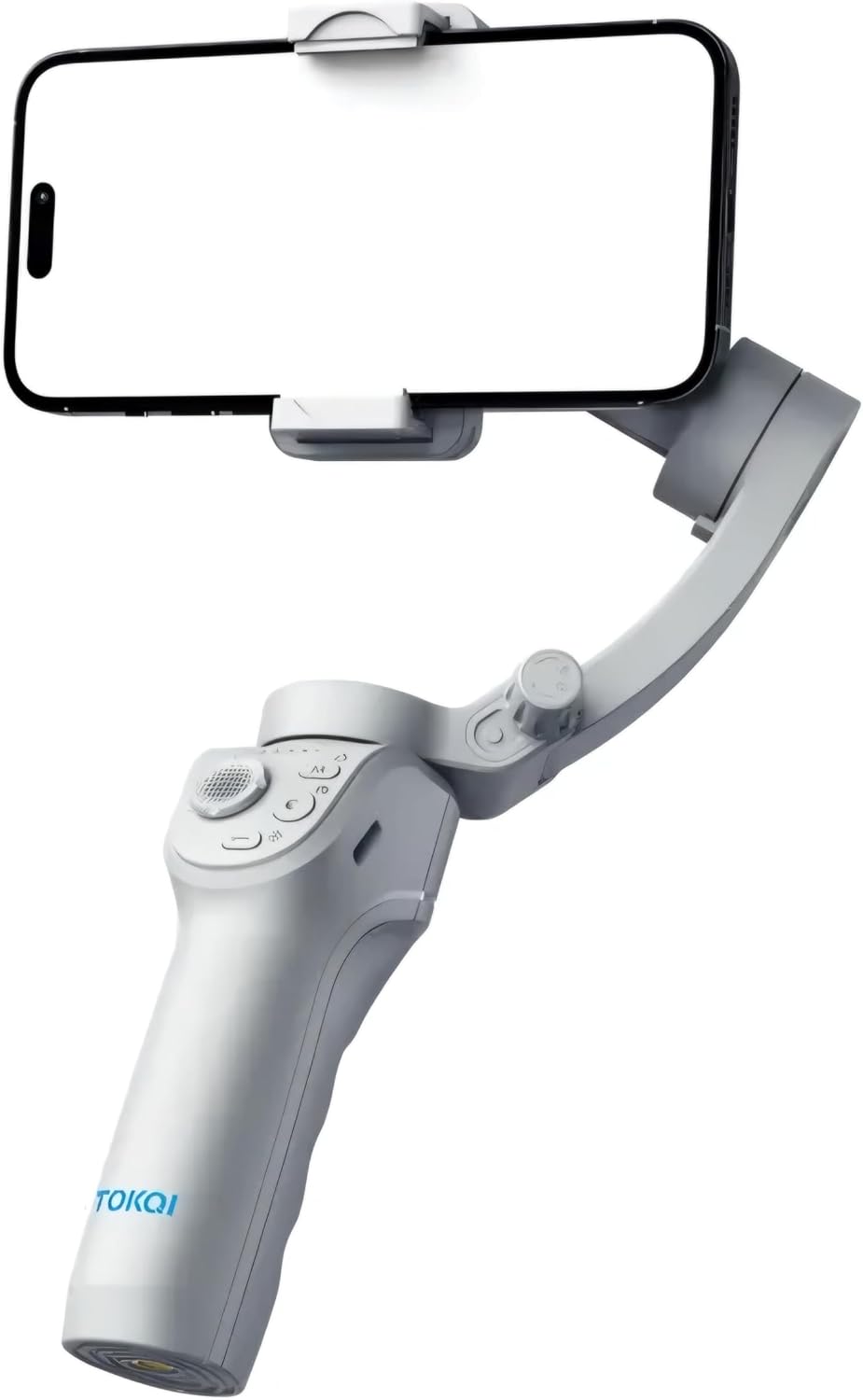 Tokqi M01 3-Axis Smartphone Gimbal – AI Face Tracking, Wide-Angle Lens & Cool/Warm LED Light