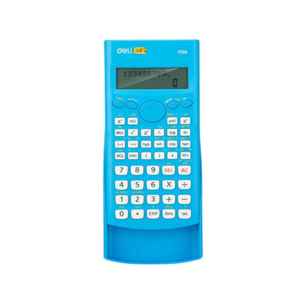 Deli E1710A Scientific Calculator – Blue, 240 Functions, 10+2 Digit Two-Line Display