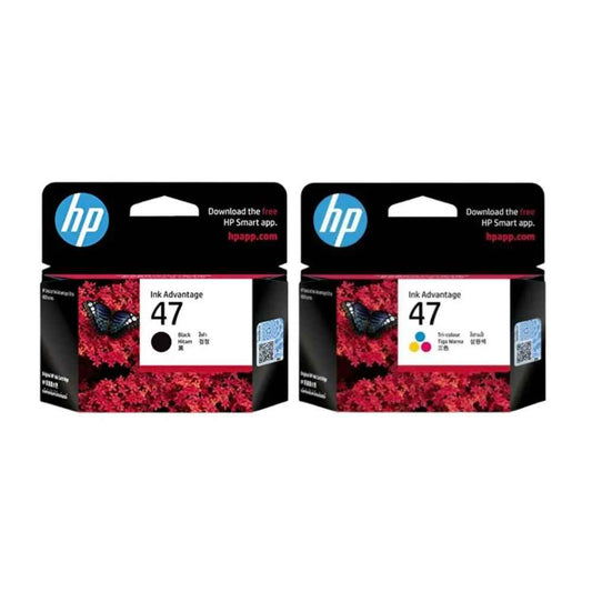 HP 47 Original Genuine Ink Cartridges – Black + Tri-Color – for HP DeskJet Ink Advantage Ultra 4800 Series – 6ZD21AE / 6ZD61AE