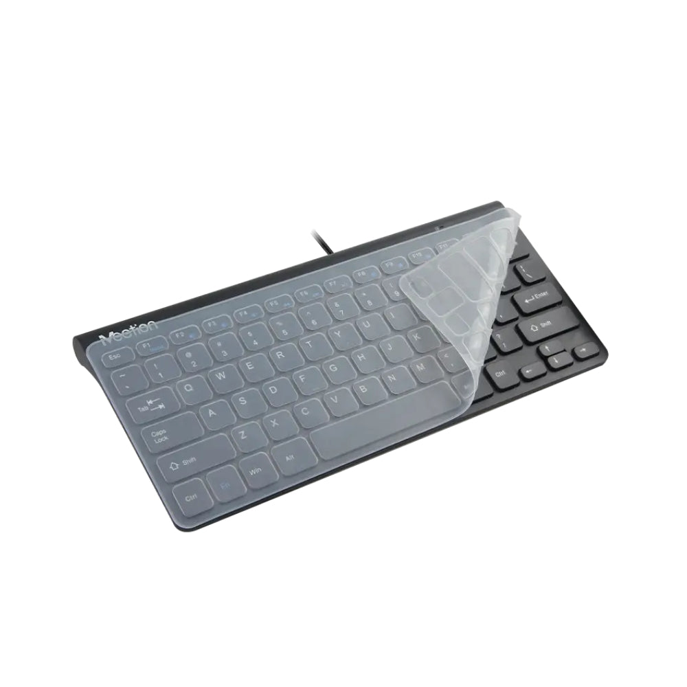Meetion Wired USB Mini Keyboard Ultra-thin and lightweight design Black - Arabic , English Layout Language (K400-RS)