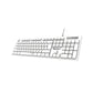 Meetion MT-K300-RS Wired USB Standard Keyboard – Full-Size, Spill-Resistant, Quiet Membrane, Arabic & English Layout, White