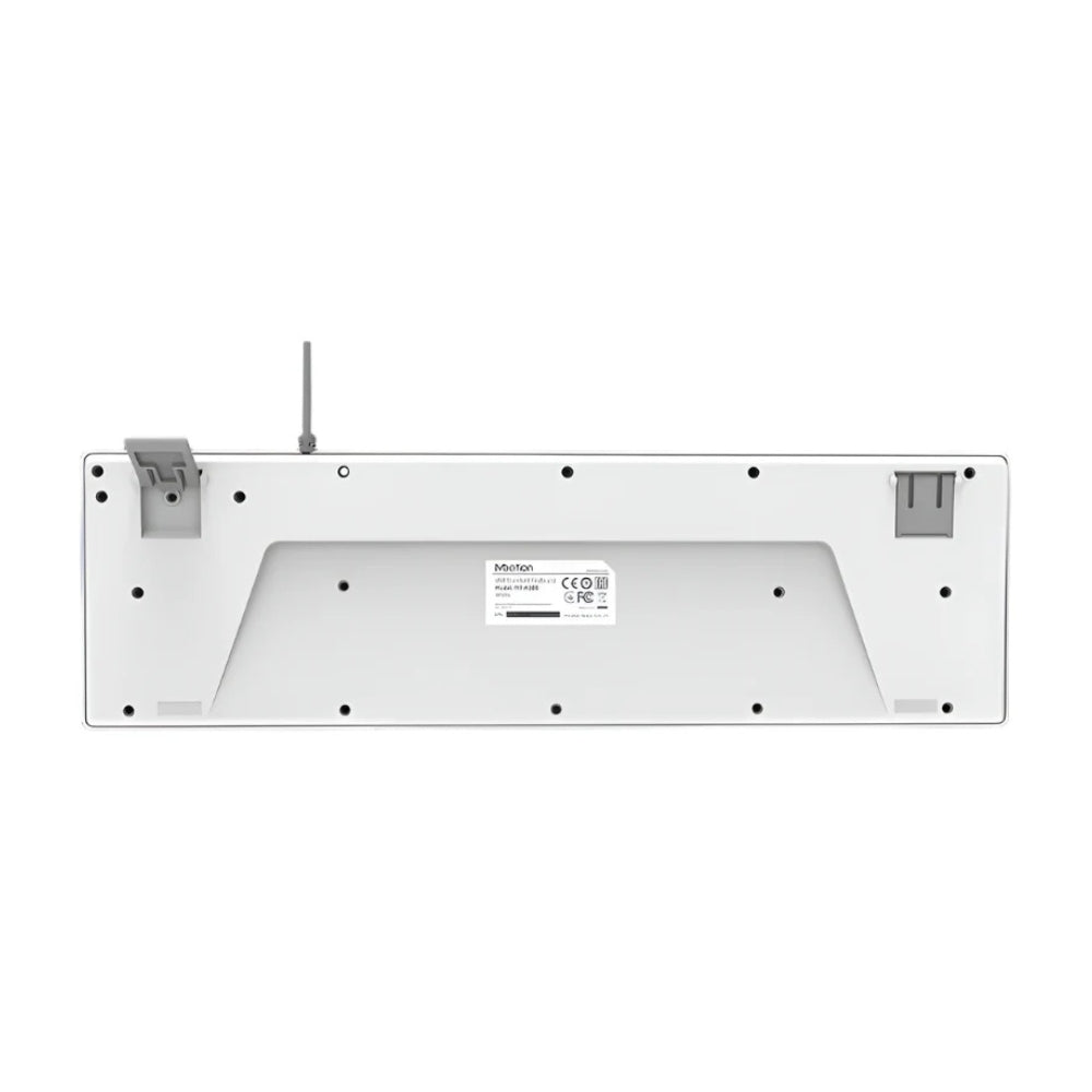 Meetion MT-K300-RS Wired USB Standard Keyboard – Full-Size, Spill-Resistant, Quiet Membrane, Arabic & English Layout, White