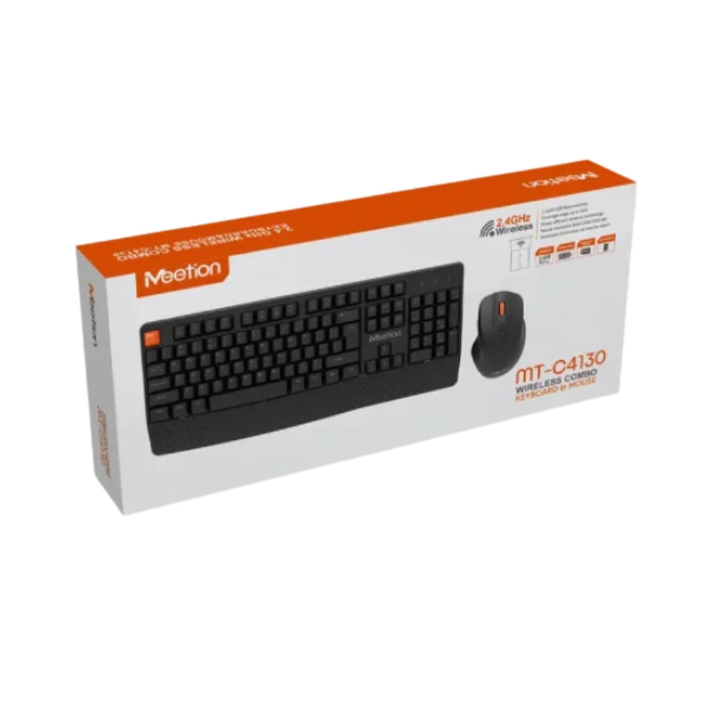 Meetion C4130 Wireless Ergonomic Keyboard & Mouse Combo – 2.4GHz, USB Receiver