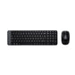 Logitech MK220 Wireless Keyboard & Mouse Combo – Compact, 2.4GHz Wireless, USB Receiver, Black