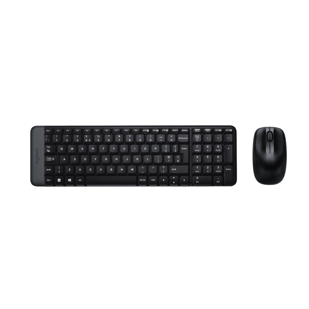 Logitech MK220 Wireless Keyboard & Mouse Combo – Compact, 2.4GHz Wireless, USB Receiver, Black