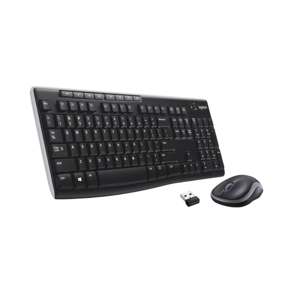 Logitech MK270 Wireless Keyboard & Mouse Combo – Full-Size Keyboard, 2.4GHz, USB Receiver, Black