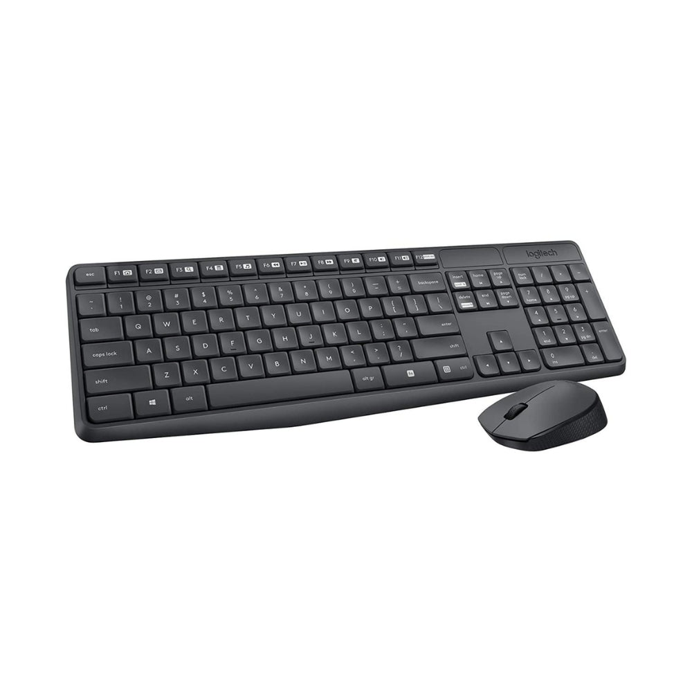 Logitech MK235 Wireless Keyboard & Mouse Combo – Arabic & English Layout, Full-Size, 2.4GHz, Black