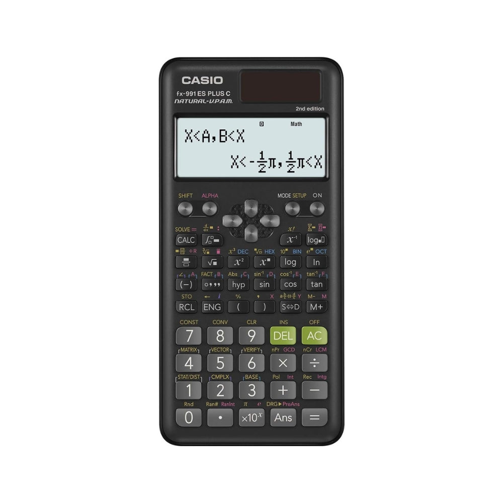 CASIO fx-991ES PLUS C 2nd Edition Scientific Calculator – 417 Functions, Natural Textbook Display, Solar & Battery
