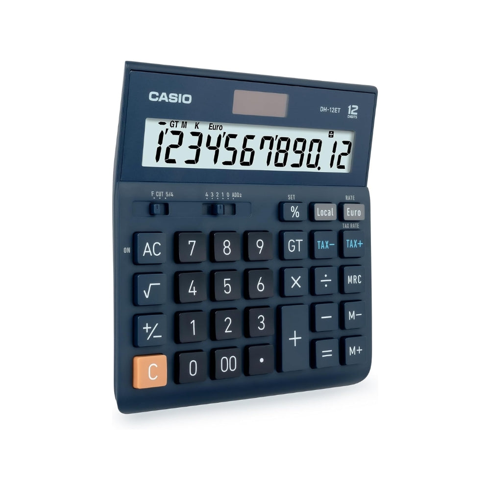 CASIO DH-12ET Desktop Calculator – 12 Digits, Tax Calculation, Grand Total Memory, Solar & Battery