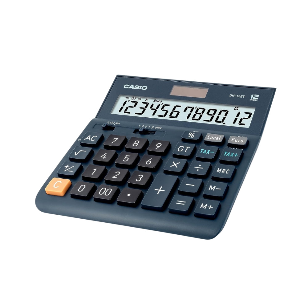 CASIO DH-12ET Desktop Calculator – 12 Digits, Tax Calculation, Grand Total Memory, Solar & Battery