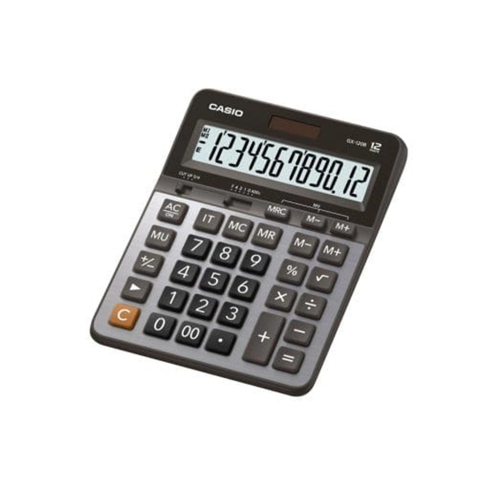 CASIO GX-120B Desktop Calculator – 12 Digits, Extra Large Display, Mark-Up, Solar & Battery