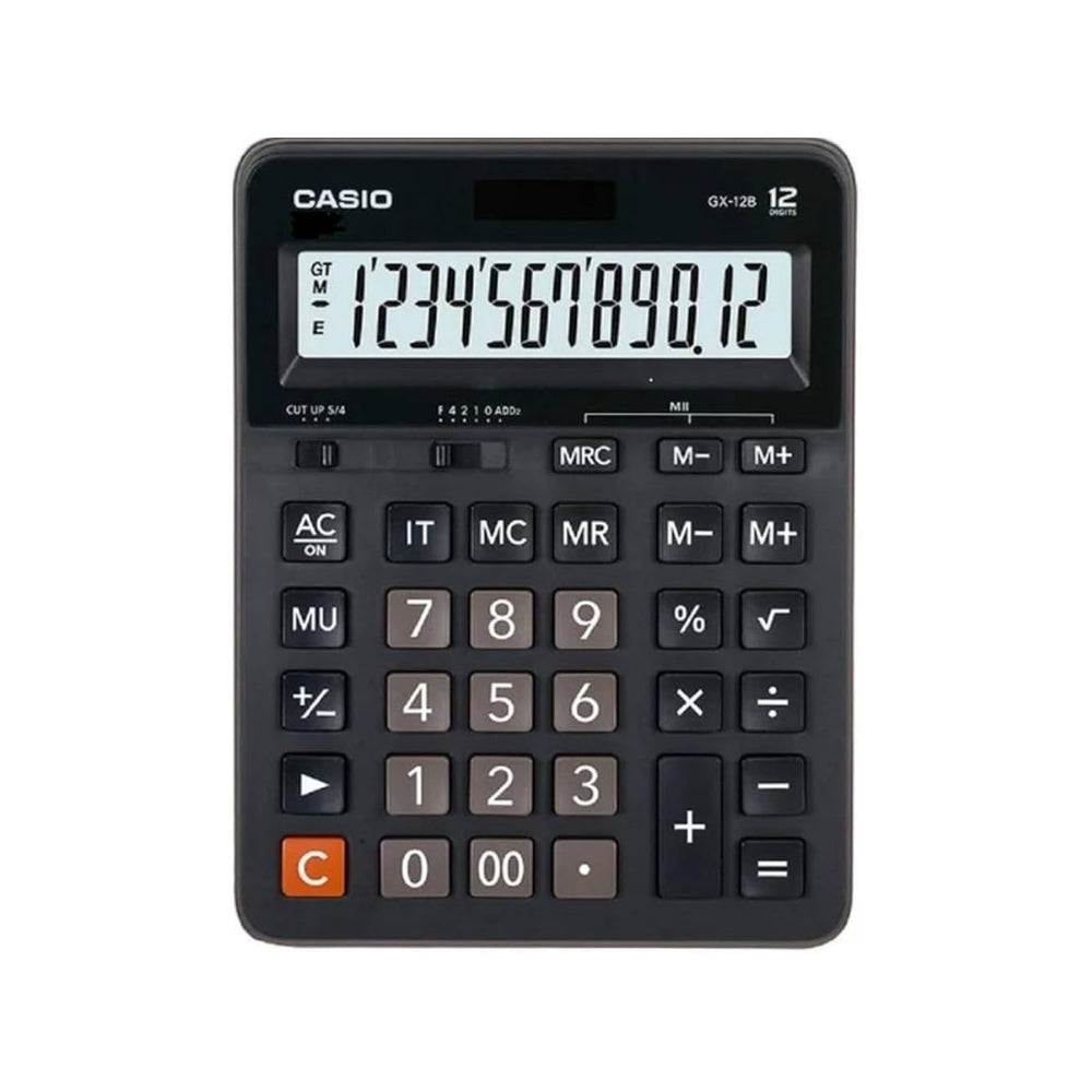 CASIO GX-12B Value Series Desktop Calculator – 12 Digits, Extra Large Display, Mark-Up, Solar & Battery