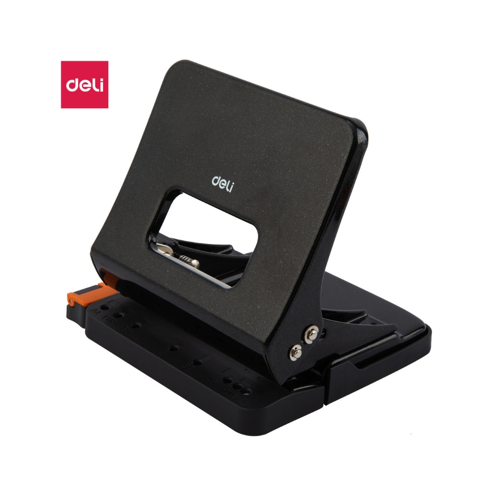Deli E0142 Effortless 2-Hole Metal Punch – 25 Sheets, Black