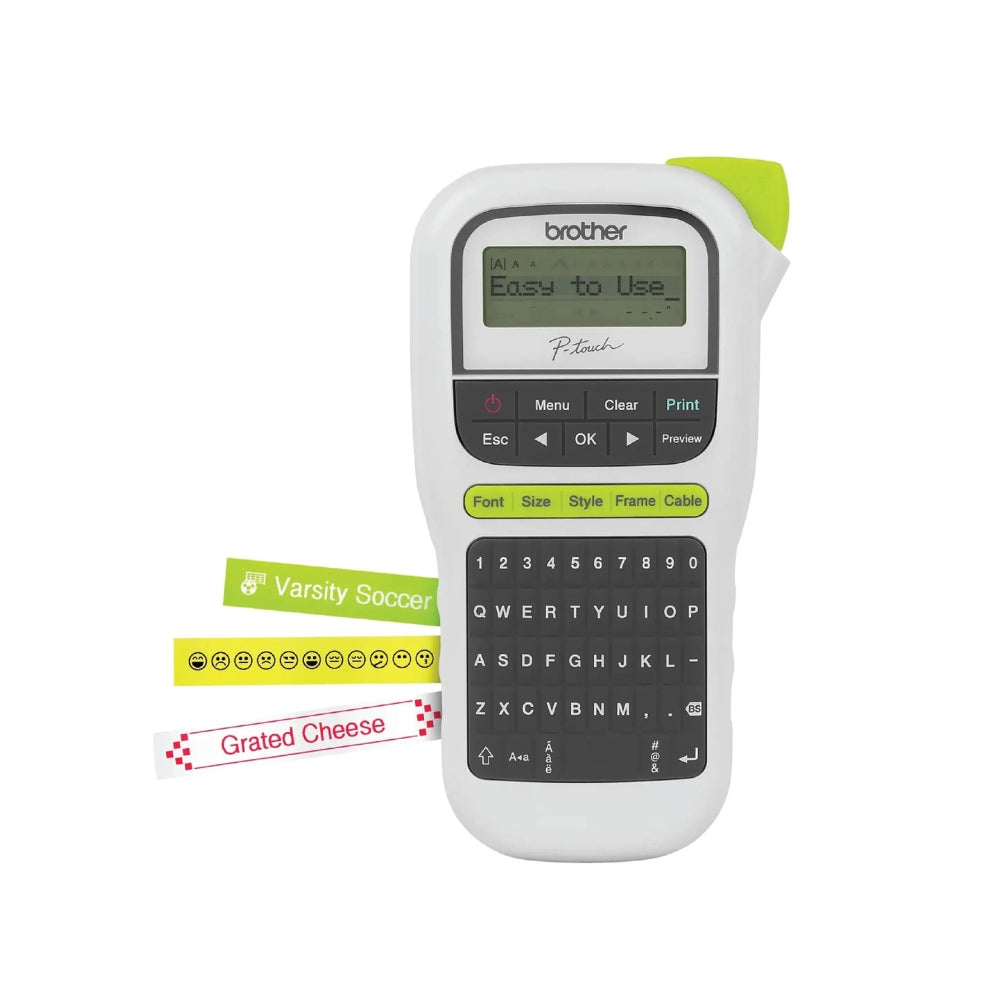 طابعة الملصقات المحمولة Brother P-touch PT-H110 - تدعم أشرطة TZe حتى عرض 12 مم