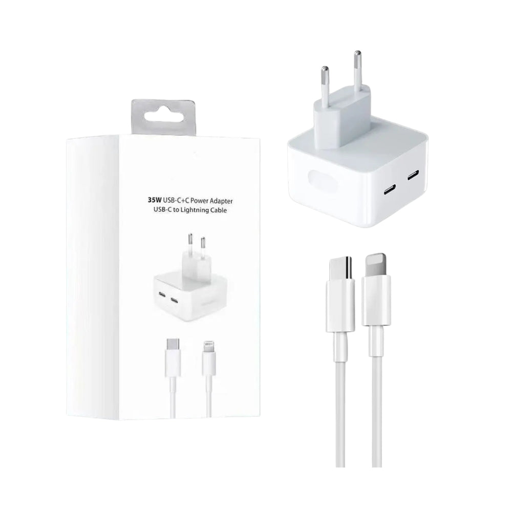 35W Dual USB-C Wall Charger – Dual Port Type-C Travel Adapter