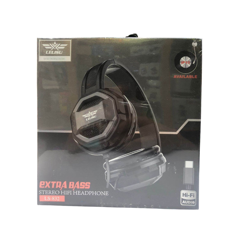 LS-833 Type-C Wired Gaming Headset – HD Sound, Bass & HiFi Stereo – Black