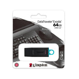 Kingston DataTraveler Exodia 64GB USB Flash Drive with Protective Cap & Keyring – DTX/64GB – Multiple Colors