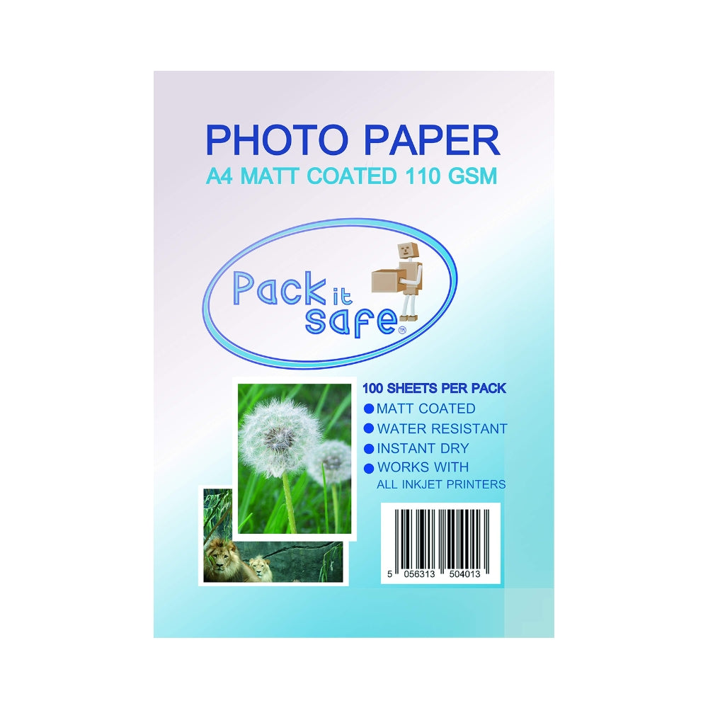 Professional Matte Photo Paper A4 – 110 GSM, 100 Sheets, Model 110MA100