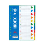 PATIKIL A4 Binder Index Dividers – 10 Tabs, 11 Holes, PP, Multicolor