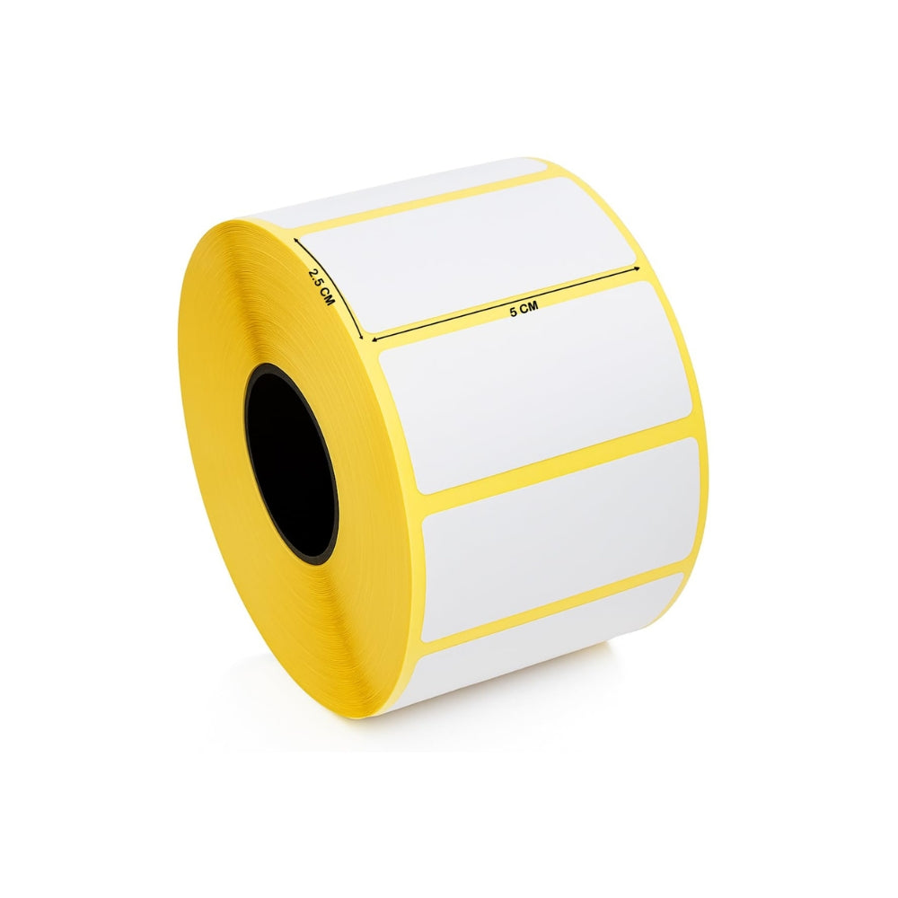 Barcode Label Rolls – 2.5 × 5 Inch White Self-Adhesive Labels, Permanent Adhesive, Perforated, 1000 Labels per Roll – 1 Roll