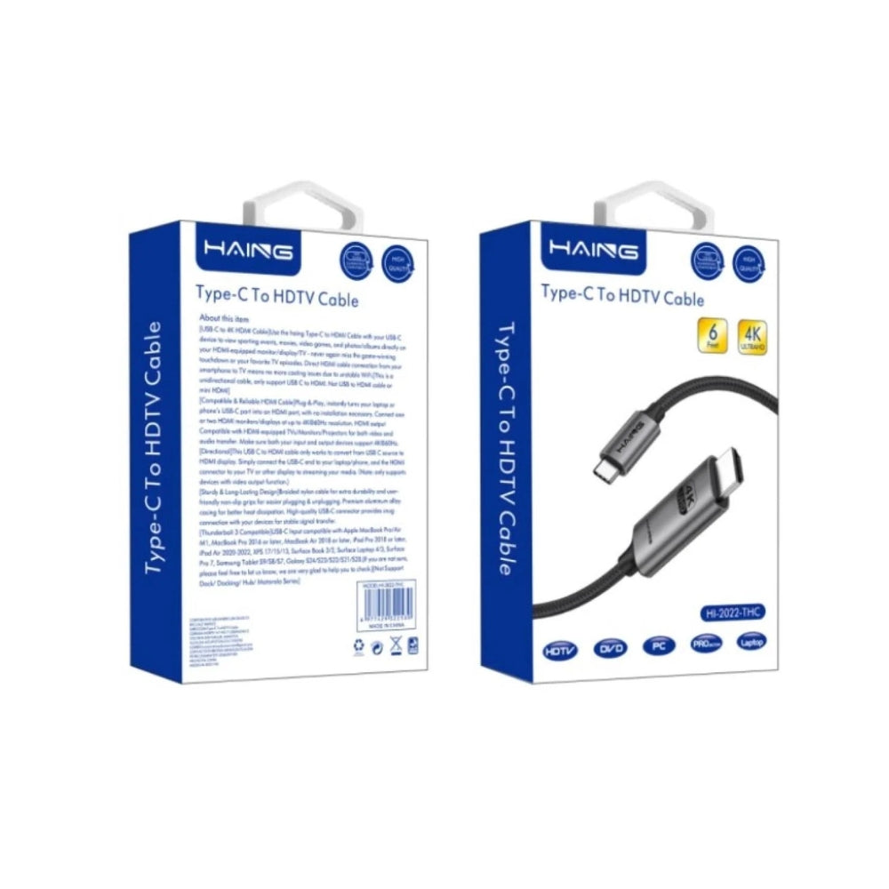 HAING HI-2022-THC-1.8M USB Type-C to HDTV HDMI Cable – 1.8M, 60Hz