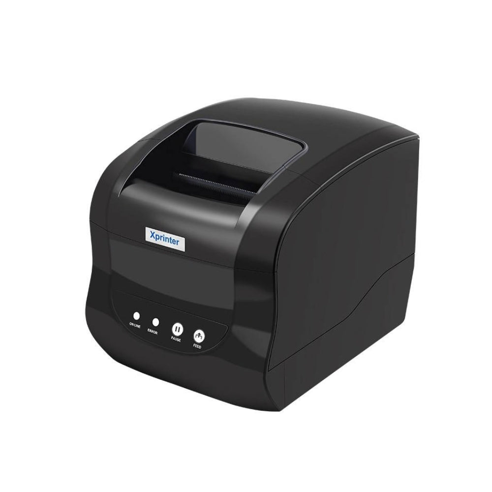 طابعة ملصقات وباركود حرارية Xprinter XP-365B – منفذ USB، طباعة حرارية مباشرة، دقة 203 نقطة في البوصة