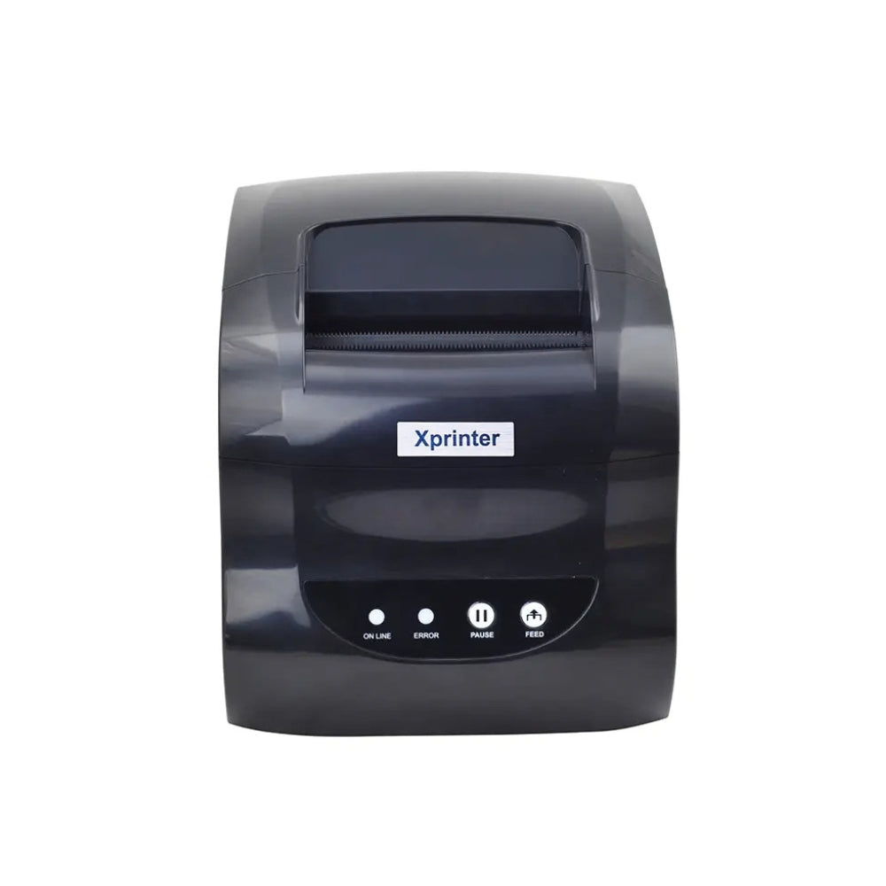طابعة ملصقات وباركود حرارية Xprinter XP-365B – منفذ USB، طباعة حرارية مباشرة، دقة 203 نقطة في البوصة
