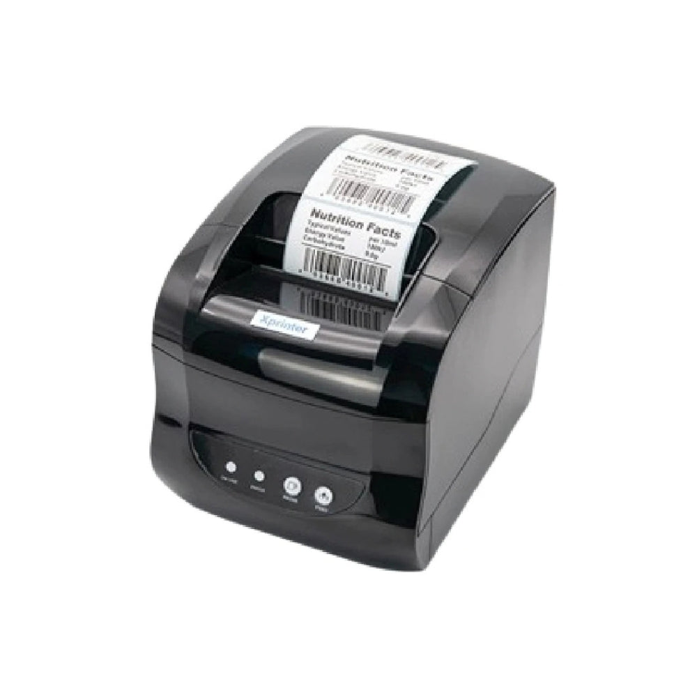 طابعة ملصقات وباركود حرارية Xprinter XP-365B – منفذ USB، طباعة حرارية مباشرة، دقة 203 نقطة في البوصة