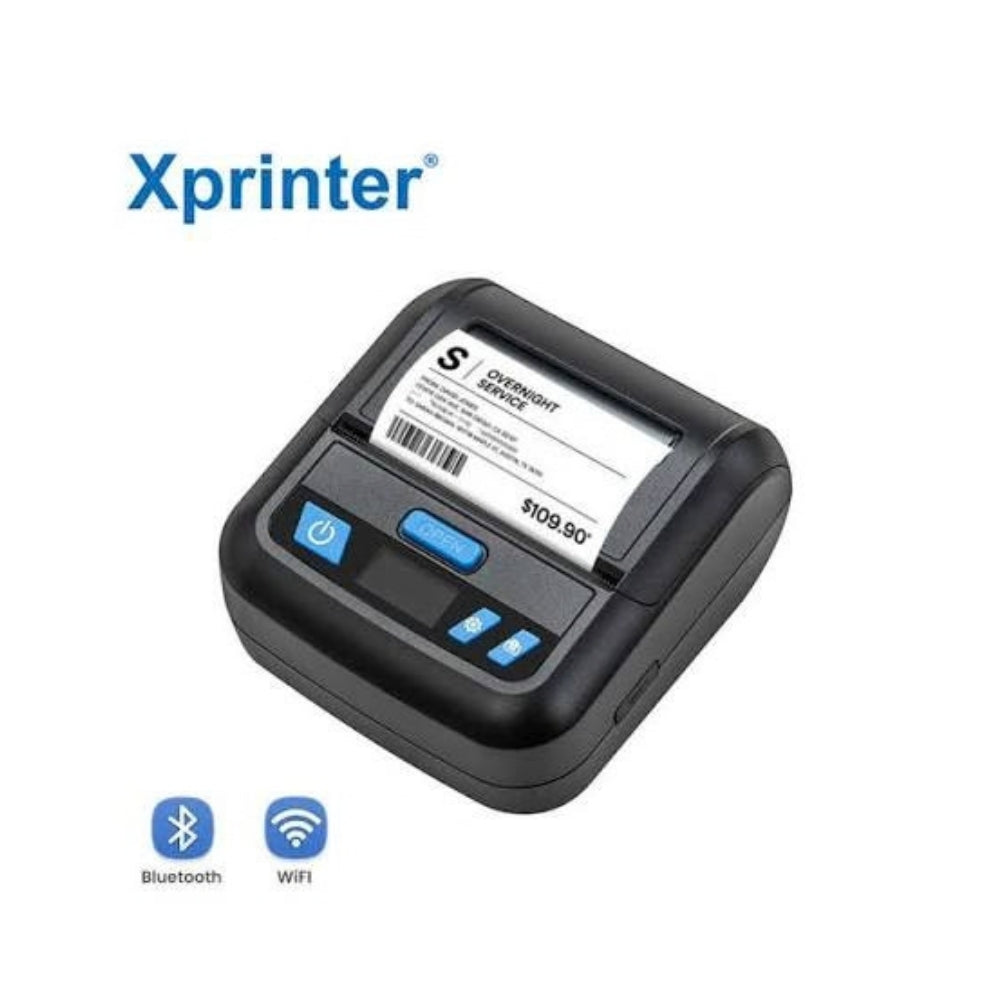 طابعة محمولة صغيرة 3 بوصة Xprinter XP-P328B، طابعة ملصقات متنقلة 80 مم لقطاع التجزئة