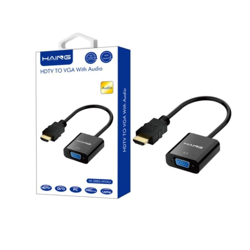 HAING HI-2003-HVAU High Quality HDMI to VGA with Audio Adapter