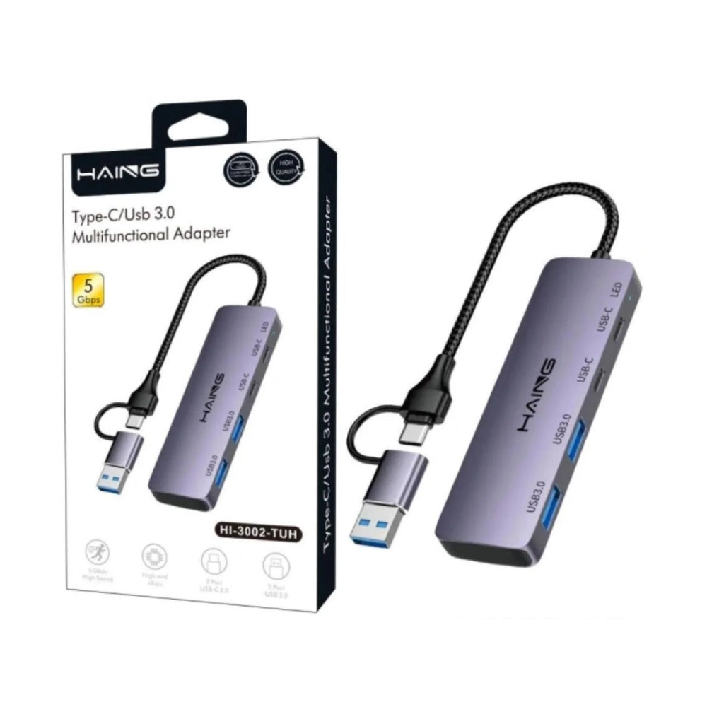 HAING HI-3002-TUH Type-C USB 3.0 Multifunctional 4-Port Adapter Hub