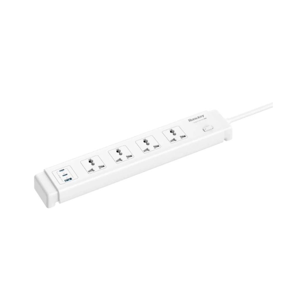 Huntkey SZC417 Universal Power Strip – 5 AC Sockets, 2 USB-C & 1 USB-A, 3-Meter Cable