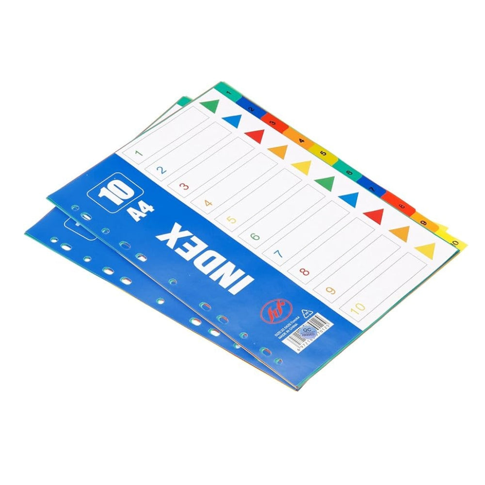 PATIKIL A4 Binder Index Dividers – 10 Tabs, 11 Holes, PP, Multicolor