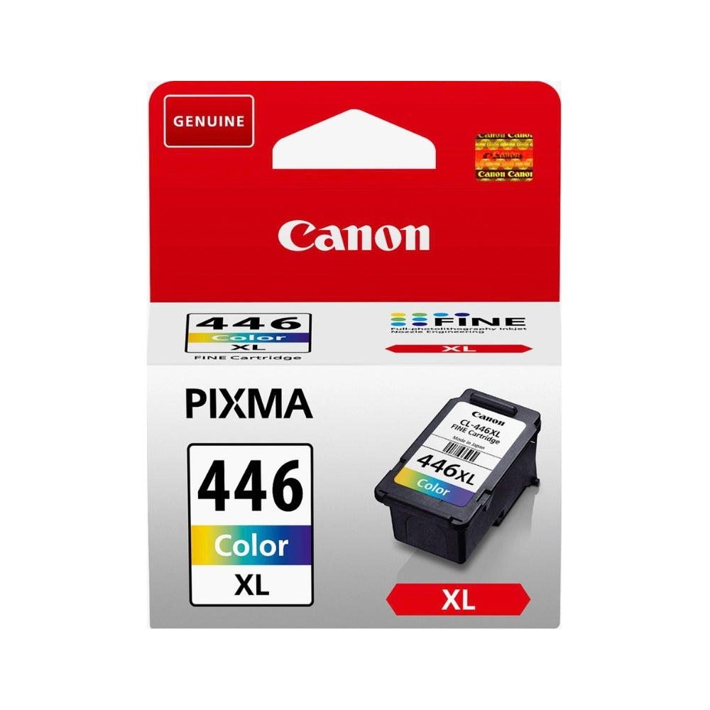 خرطوشة حبر ملون أصلية سعة عالية Canon CL-446XL (سماوي/أرجواني/أصفر) – 13 مل، تصل إلى 300 صفحة