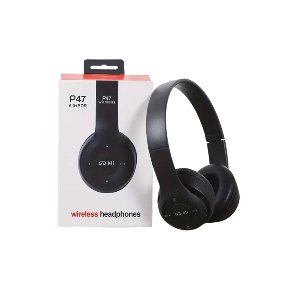P47 Foldable Wireless Bluetooth Headphones with 3.5 mm Jack