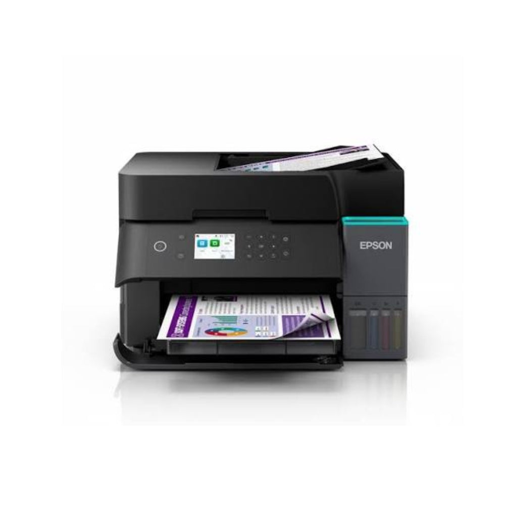 طابعة Epson EcoTank L6370 متعددة الوظائف – طباعة، مسح ضوئي، نسخ، واي فاي، إيثرنت، وطباعة تلقائية على الوجهين