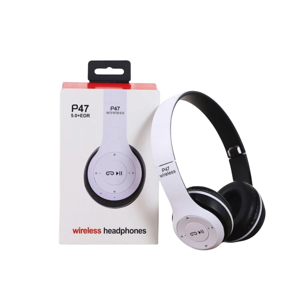 P47 Foldable Wireless Bluetooth Headphones with 3.5 mm Jack